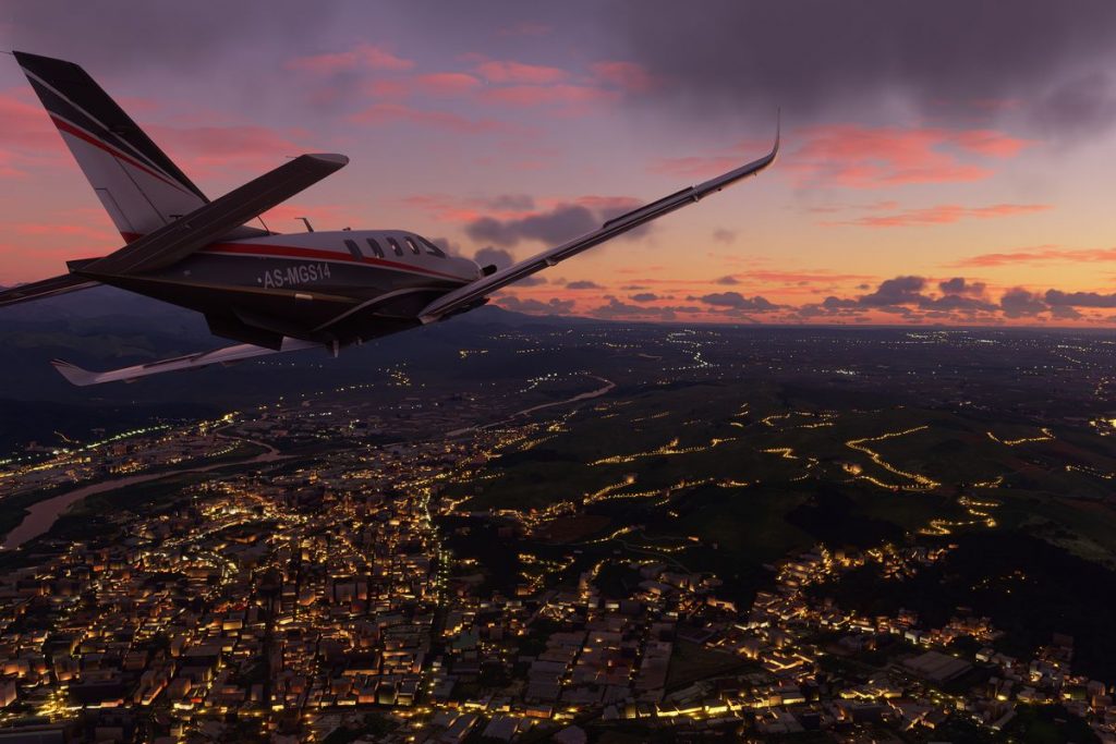 microft-flight-simulator-by-night-skyline-evening